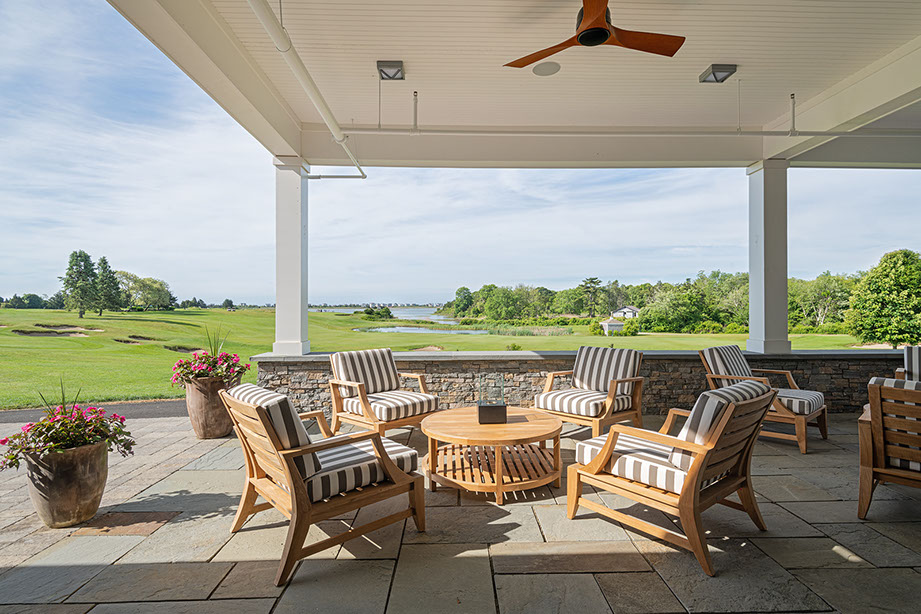 Weekapaug Golf Club outside seatingTecton Architects