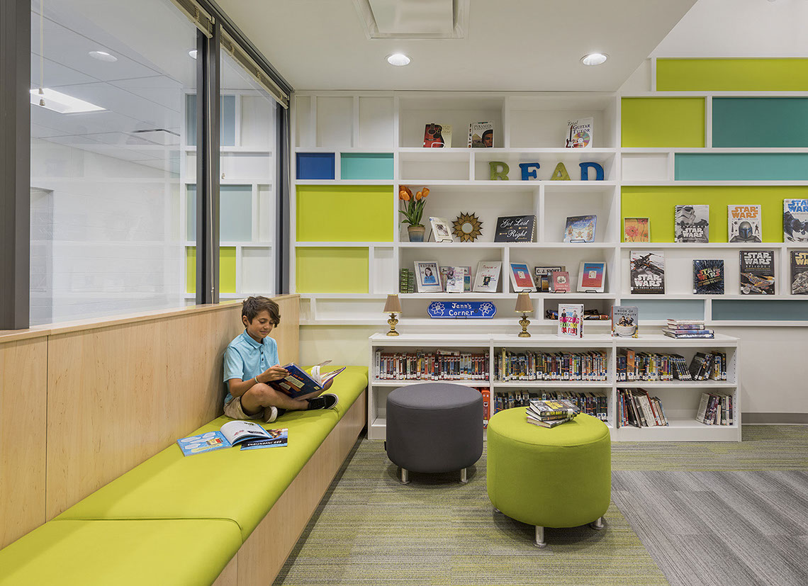 William J. Johnston Middle School, Colchester CT library Tecton Architects