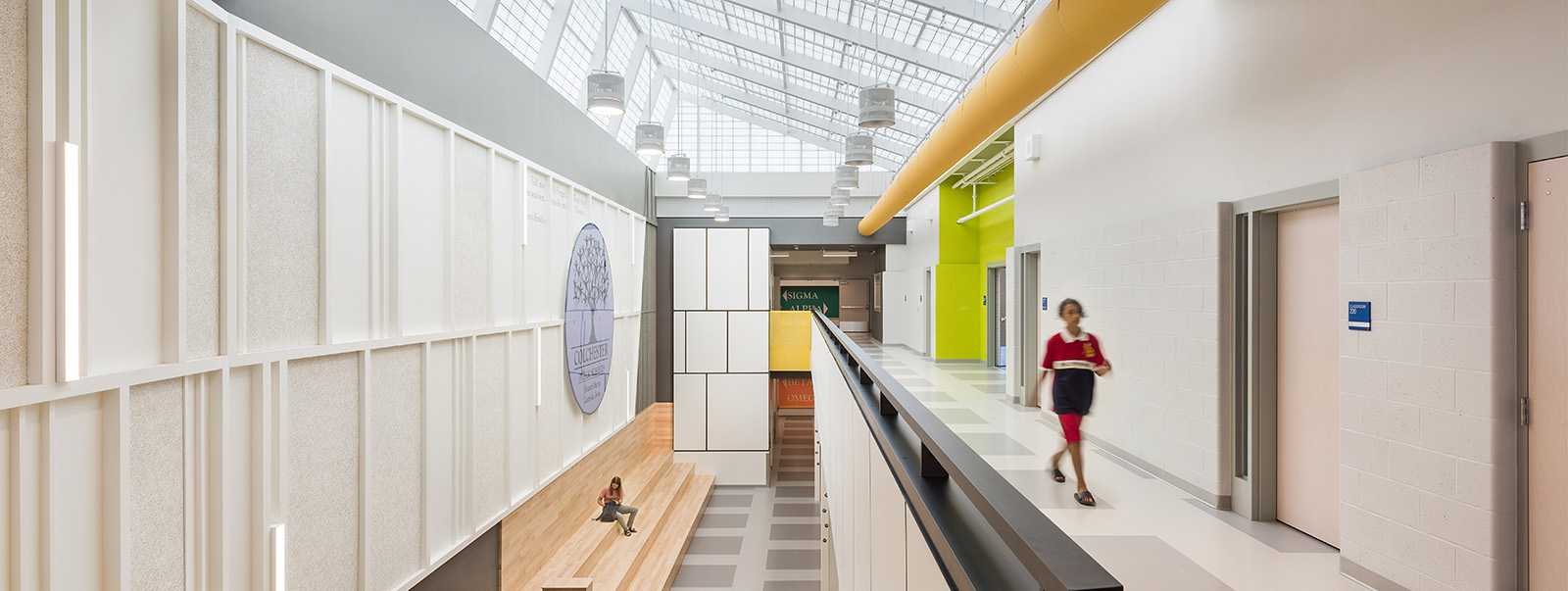 William J. Johnston Middle School, Colchester CT hallway Tecton Architects