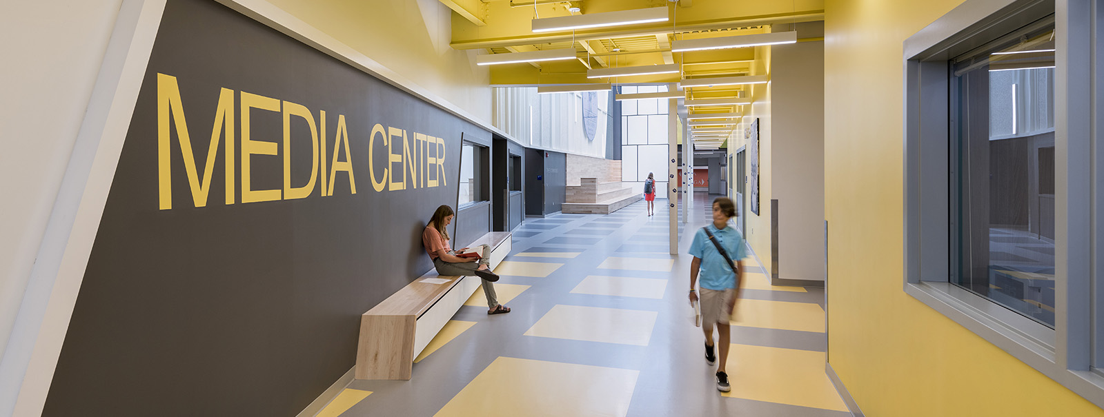 William J. Johnston Middle School, Colchester CT hallway Tecton Architects
